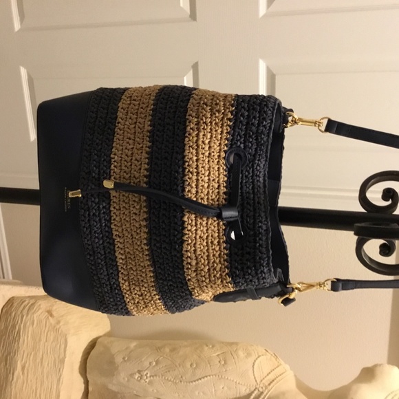 Ralph Lauren Crocheted Shoulder bag Navy/ beige - Picture 3 of 4